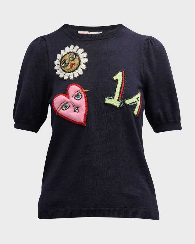Wool Mixed Emoji Embroidered Sweater